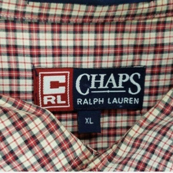 Chaps Ralph Lauren Men's Short Sleeve Red Plaid Button Down Shirt Size XL - Picture 3 of 7